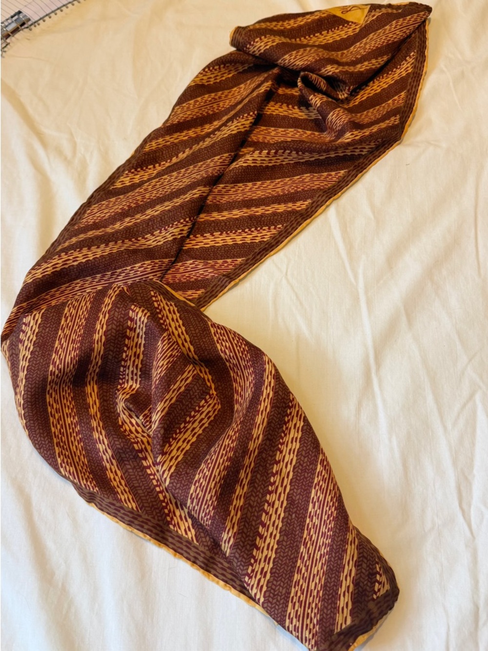 Vintage Stephen Burrows Brown & Tan Women's Scarf